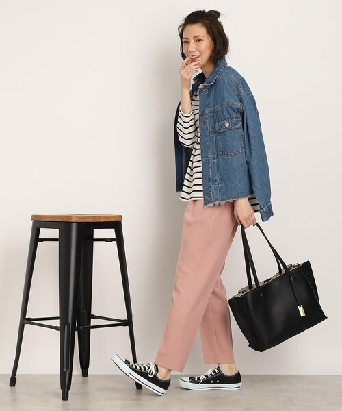 SHOO・LA・RUE(シューラルー)の「◆【軽量】前後ポケットA4トートバッグ【2WAY】(トートバッグ・レディース・アイボリー/ブラック/グレー・00)」の12枚目の写真