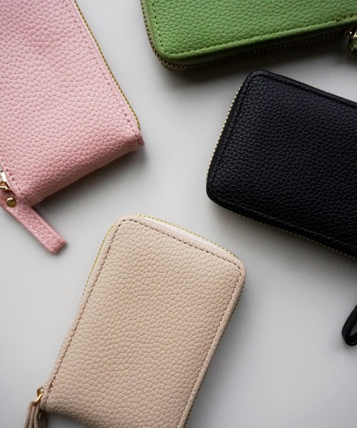 ノベルティ　ピンク　ケース　カードケース　ミニウォレット コンパクト シュリンク カードケース / パスケース / ミニ ウォレット_