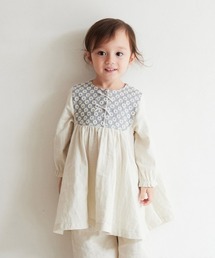 Hoppetta（ホッペッタ）の「Hoppetta flower刺繍ヨークワンピース 80cm/90cm/100cm（ワンピース・キッズ）」