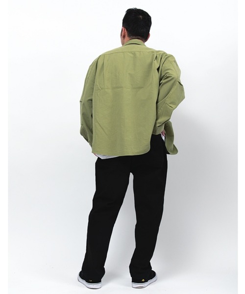 Alil(アリル)の「【Alil】ピケ&デニム シャツブルゾン シャツジャケット 大人カジュアル(ブルゾン・メンズ・ブルー/カーキ/グレイッシュベージュ・LARGE/MEDIUM/SMALL)」の10枚目の写真