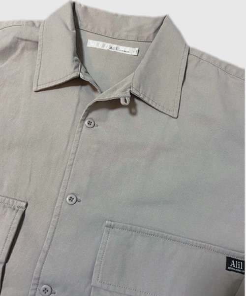 Alil(アリル)の「【Alil】ピケ&デニム シャツブルゾン シャツジャケット 大人カジュアル(ブルゾン・メンズ・ブルー/カーキ/グレイッシュベージュ・LARGE/MEDIUM/SMALL)」の19枚目の写真