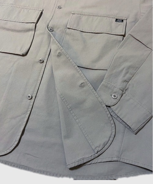 Alil(アリル)の「【Alil】ピケ&デニム シャツブルゾン シャツジャケット 大人カジュアル(ブルゾン・メンズ・ブルー/カーキ/グレイッシュベージュ・LARGE/MEDIUM/SMALL)」の21枚目の写真