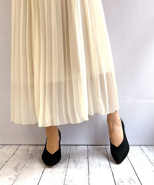 Noubel Voug Relax(ヌーベルヴォーグリラックス)の「ミドルヒールニットパンプス(パンプス・レディース・アイボリー/ブラック/パープル/ワイン/ベージュ系その他/ベージュ・M/S/L/LL)」の9枚目の写真