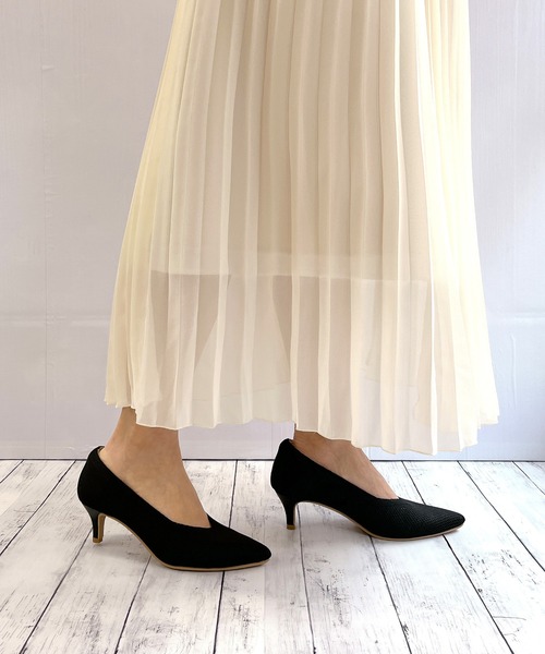 Noubel Voug Relax(ヌーベルヴォーグリラックス)の「ミドルヒールニットパンプス(パンプス・レディース・アイボリー/ブラック/パープル/ワイン/ベージュ系その他/ベージュ・M/S/L/LL)」の10枚目の写真