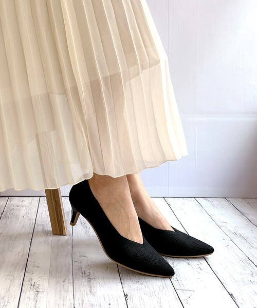 Noubel Voug Relax(ヌーベルヴォーグリラックス)の「ミドルヒールニットパンプス(パンプス・レディース・アイボリー/ブラック/パープル/ワイン/ベージュ系その他/ベージュ・M/S/L/LL)」の11枚目の写真