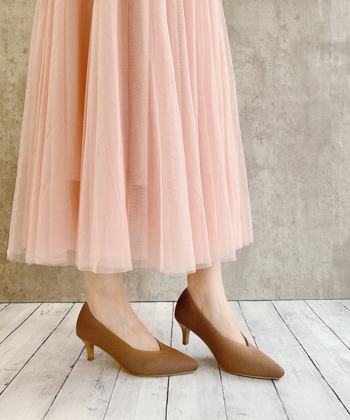 Noubel Voug Relax(ヌーベルヴォーグリラックス)の「ミドルヒールニットパンプス(パンプス・レディース・アイボリー/ブラック/パープル/ワイン/ベージュ系その他/ベージュ・M/S/L/LL)」の14枚目の写真