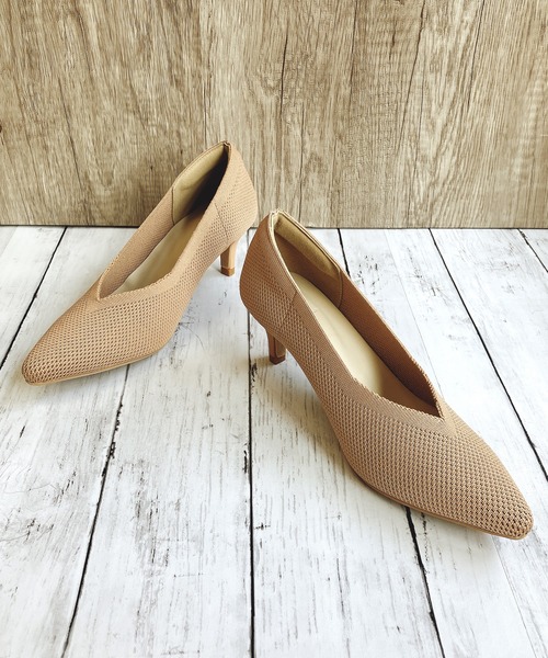 Noubel Voug Relax(ヌーベルヴォーグリラックス)の「ミドルヒールニットパンプス(パンプス・レディース・アイボリー/ブラック/パープル/ワイン/ベージュ系その他/ベージュ・M/S/L/LL)」の18枚目の写真