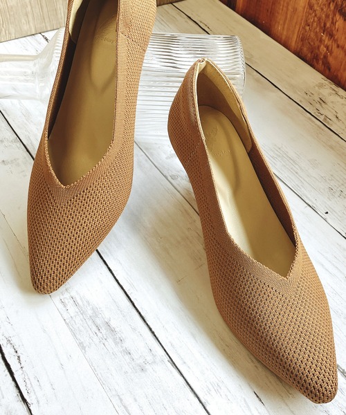 Noubel Voug Relax(ヌーベルヴォーグリラックス)の「ミドルヒールニットパンプス(パンプス・レディース・アイボリー/ブラック/パープル/ワイン/ベージュ系その他/ベージュ・M/S/L/LL)」の20枚目の写真