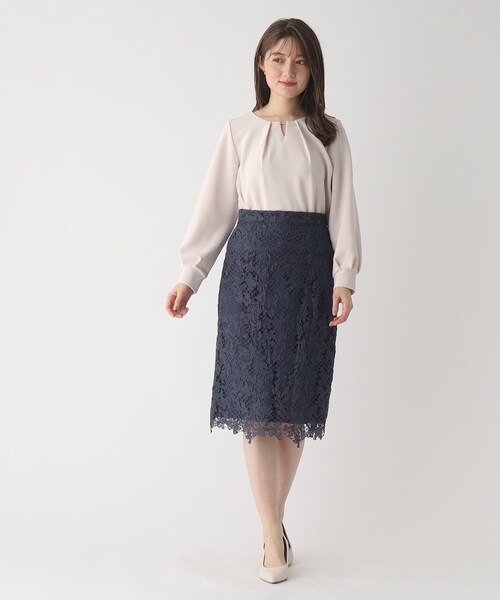 index（インデックス）の「◆フェイクパールバーネックトップス【洗濯機洗い可】（Tシャツ/カットソー・レディース・グリーン系/ライトグレー/ホワイト系その他3/ネイビー・40/42/38/36）」の17枚目の写真