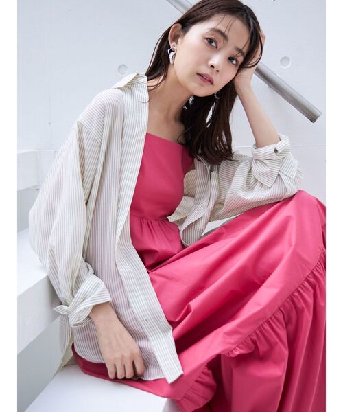 MERCURYDUO(マーキュリーデュオ)の「シアーストライプシャツ(シャツ/ブラウス・レディース・ベージュ/ブルー/ピンク・FREE)」の16枚目の写真