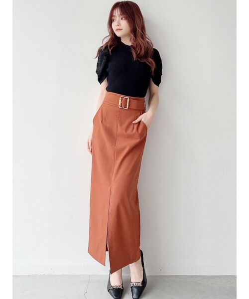 RESEXXY（リゼクシー）の「ショルダーチェックシアーニットトップス（ニット/セーター・レディース・ラベンダー/ブラック/ホワイト・FREE）」の4枚目の写真