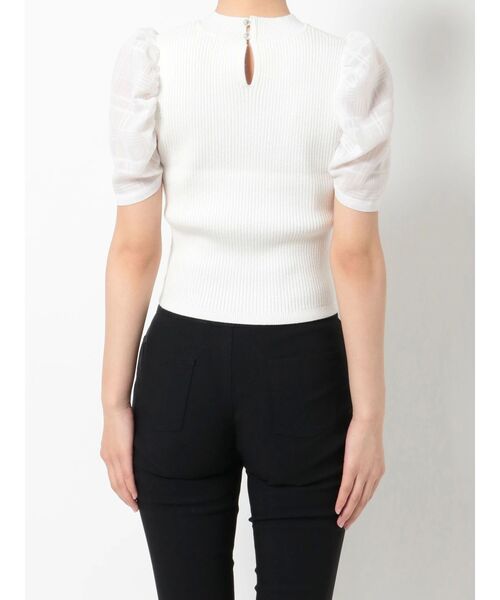 RESEXXY（リゼクシー）の「ショルダーチェックシアーニットトップス（ニット/セーター・レディース・ラベンダー/ブラック/ホワイト・FREE）」の11枚目の写真