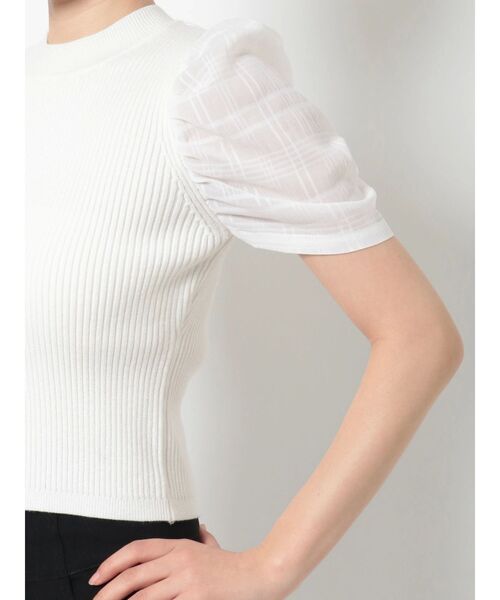 RESEXXY（リゼクシー）の「ショルダーチェックシアーニットトップス（ニット/セーター・レディース・ラベンダー/ブラック/ホワイト・FREE）」の19枚目の写真