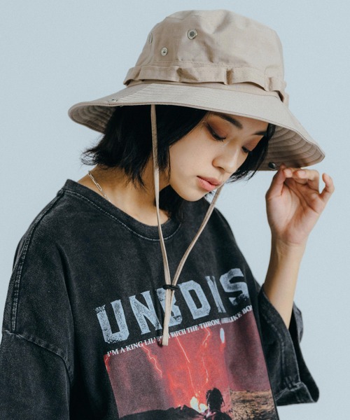 Ressaca（レサーカ）の「ドローコード付きアドベンチャーサファリハット ユニセックス（ハット・メンズ・ブラック/カーキ/グレー/チャコールグレー/ネイビー/ベージュ・FREE）」の4枚目の写真