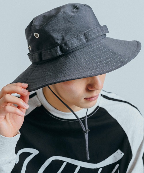 Ressaca（レサーカ）の「ドローコード付きアドベンチャーサファリハット ユニセックス（ハット・メンズ・ブラック/カーキ/グレー/チャコールグレー/ネイビー/ベージュ・FREE）」の2枚目の写真