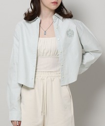 MAGPIEROBIN | ALAND MAGPIE ROBIN/クロップロゴストライプシャツ 2197558(シャツ/ブラウス)