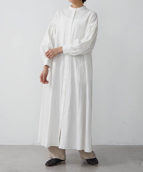 for/c（フォーシー）の「オーガニックコットンボリュームスリーブワンピース【サスティナブル】（ワンピース・レディース・ホワイト/ブラック/ライトグリーン・MP/LP/SP/L/LL/M）」の14枚目の写真