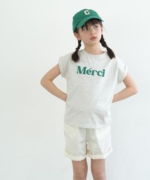 coca（coca） | キッズ 親子お揃いロゴプリントロールアップ袖Tシャツ(Tシャツ/カットソー)