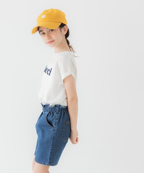 coca（coca）（コカ）の「キッズ 親子お揃いロゴプリントロールアップ袖Tシャツ（Tシャツ/カットソー・キッズ・ネイビー/ホワイト/ピンク/アイボリー/チャコール/グレー・100/110/120/130/140）」の8枚目の写真