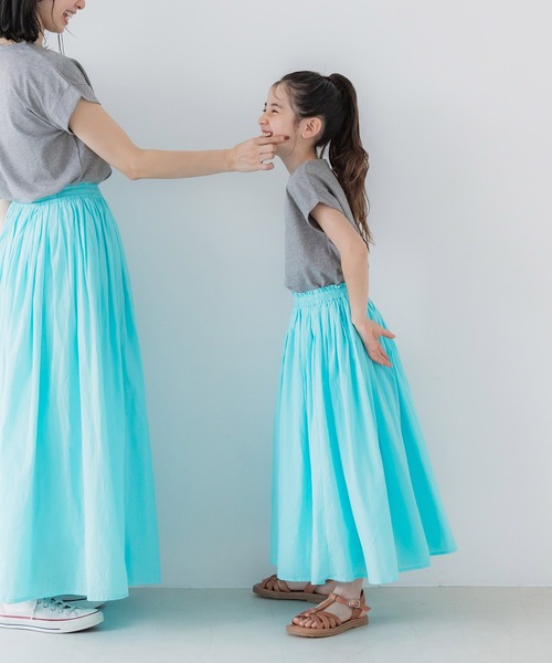 coca（coca）（コカ）の「キッズ 親子お揃いロゴプリントロールアップ袖Tシャツ（Tシャツ/カットソー・キッズ・ネイビー/ホワイト/ピンク/アイボリー/チャコール/グレー・100/110/120/130/140）」の15枚目の写真