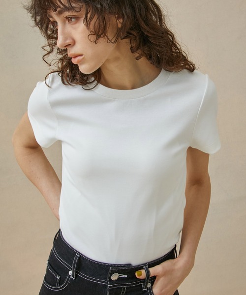 PUBLIC TOKYO（パブリックトウキョウ）の「極ココTシャツ/白T（Tシャツ/カットソー・レディース・ホワイト/ブラック/グリーン・1/2）」の16枚目の写真