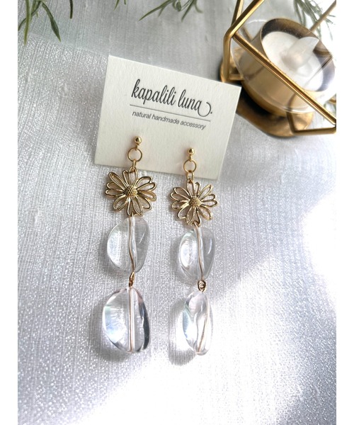tone（トーン）の「【kapalililuna】clear flower(MA)（ピアス（両耳用）・レディース・ゴールド・FREE）」の2枚目の写真