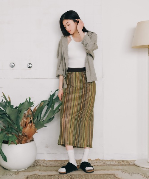 CURRENTAGE（カレンテージ）の「CURRENTAGE/カレンテージ デザインキャミソール アメリカンスリーブ（キャミソール・レディース・ホワイト/ブラウン/パープル・FREE）」の19枚目の写真