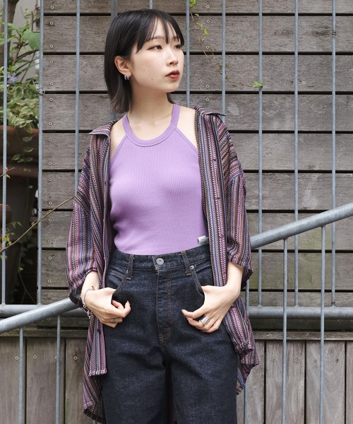 CURRENTAGE（カレンテージ）の「CURRENTAGE/カレンテージ デザインキャミソール アメリカンスリーブ（キャミソール・レディース・ホワイト/ブラウン/パープル・FREE）」の21枚目の写真