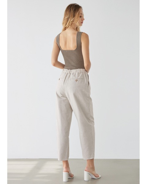 セール】Cotton Linen Cropped Pants/ 9分丈コットンリネン