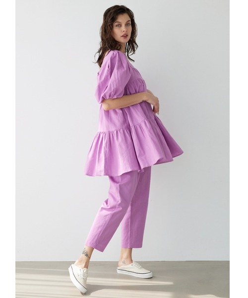 アリシアスタン　完売商品　ラベンダー　コットンリネンワンピース 新品 ALEXIA STAM♡アリシアスタン コットンリネン ワンピース S