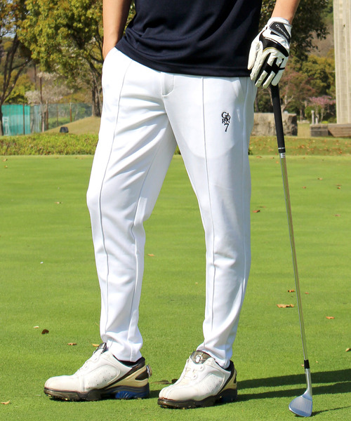 JUN&ROPE ゴルフパンツ白 JUN&ROPE' パンツ 「耐水」「透湿」丈調節可能防水レインパンツ