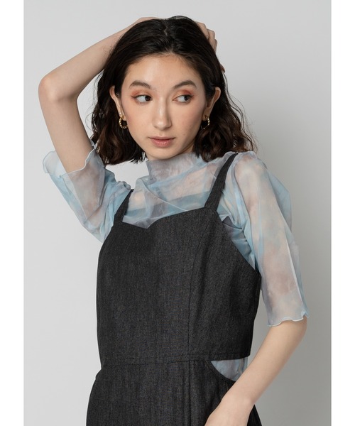 Adoon plain（アドーンプレーン）の「ウエストカットデニムワンピース（ワンピース・レディース・インディゴブルー/ブラック・MEDIUM/LARGE）」の19枚目の写真