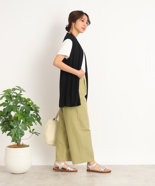 DRESKIP(ドレスキップ)の「◆【2点セット】さらさら薄手ジレ+ロゴTシャツ(ベスト・レディース・サンドベージュ/ブラック/カーキ・02/03)」の22枚目の写真
