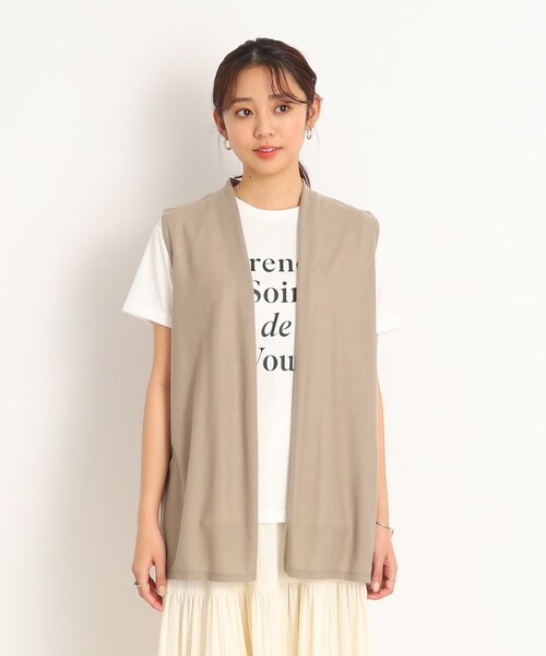 DRESKIP(ドレスキップ)の「◆【2点セット】さらさら薄手ジレ+ロゴTシャツ(ベスト・レディース・サンドベージュ/ブラック/カーキ・02/03)」の17枚目の写真
