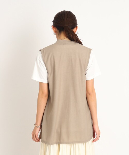 DRESKIP(ドレスキップ)の「◆【2点セット】さらさら薄手ジレ+ロゴTシャツ(ベスト・レディース・サンドベージュ/ブラック/カーキ・02/03)」の19枚目の写真