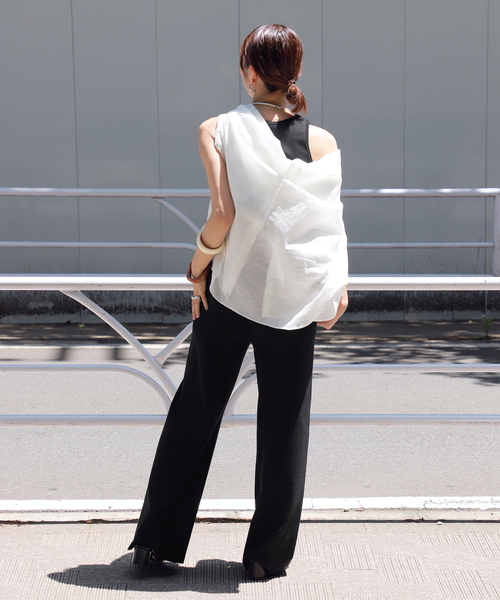 VERMEIL par iena（ヴェルメイユパーイエナ）の「ソウバリ ニット タンクトップ（タンクトップ・レディース・ホワイト/ブラック・FREE）」の14枚目の写真