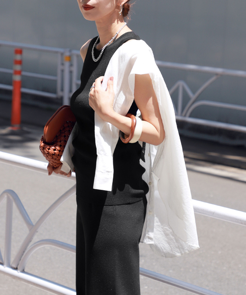 VERMEIL par iena（ヴェルメイユパーイエナ）の「ソウバリ ニット タンクトップ（タンクトップ・レディース・ホワイト/ブラック・FREE）」の20枚目の写真