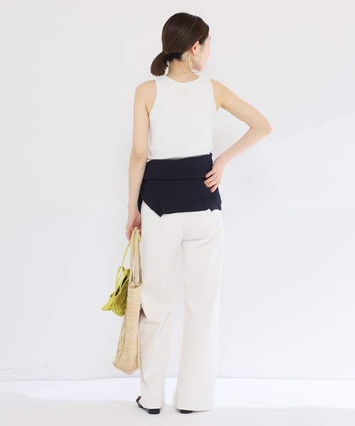 VERMEIL par iena（ヴェルメイユパーイエナ）の「ソウバリ ニット タンクトップ（タンクトップ・レディース・ホワイト/ブラック・FREE）」の4枚目の写真