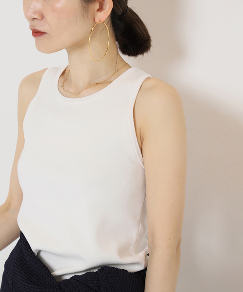 VERMEIL par iena（ヴェルメイユパーイエナ）の「ソウバリ ニット タンクトップ（タンクトップ・レディース・ホワイト/ブラック・FREE）」の8枚目の写真