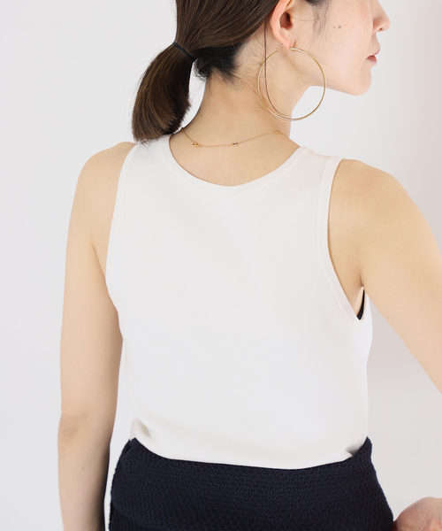 VERMEIL par iena（ヴェルメイユパーイエナ）の「ソウバリ ニット タンクトップ（タンクトップ・レディース・ホワイト/ブラック・FREE）」の18枚目の写真