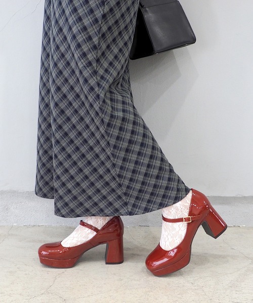 厚底チャンキーストラップパンプス 8980727（パンプス）｜by