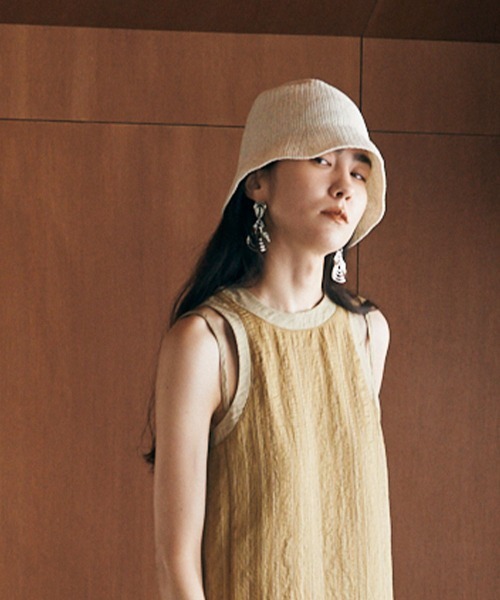 marjour（マージュール）の「LINEN BLEND BELL HAT（ハット・レディース・ブラック/オフホワイト・FREE）」の15枚目の写真