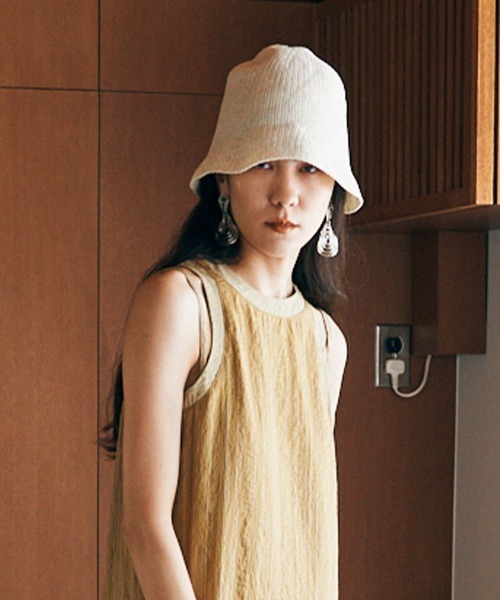 marjour（マージュール）の「LINEN BLEND BELL HAT（ハット・レディース・ブラック/オフホワイト・FREE）」の13枚目の写真