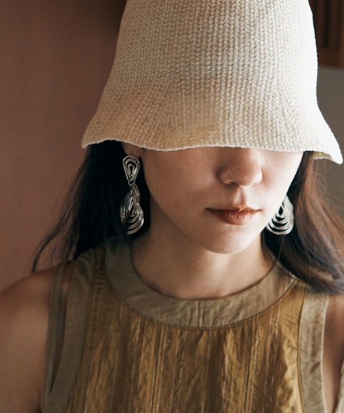 marjour（マージュール）の「LINEN BLEND BELL HAT（ハット・レディース・ブラック/オフホワイト・FREE）」の8枚目の写真
