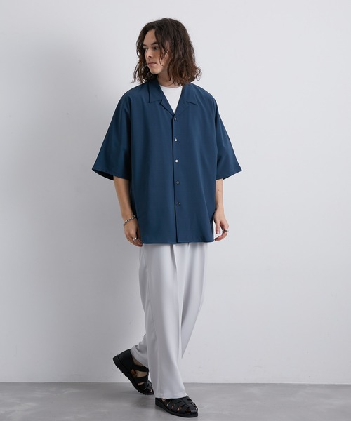 JUNRED（ジュンレッド）の「セットアップ対応 / トロミタックワイドストレートパンツ（スラックス・メンズ・キャメル/グリーン/ライトグレー/ブラック・S/M/L）」の18枚目の写真