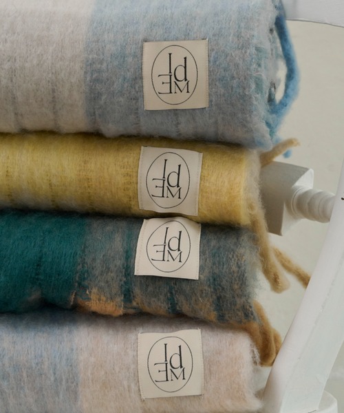 idem(イデム)の「【 4色展開 / ZOZO限定 】ボリュームチェックマフラー / check volume muffler(マフラー・レディース・ベージュ/ブルー/ピンク/その他・FREE)」の14枚目の写真