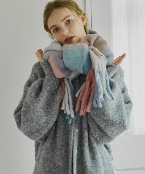 idem(イデム)の「【 4色展開 / ZOZO限定 】ボリュームチェックマフラー / check volume muffler(マフラー・レディース・ベージュ/ブルー/ピンク/その他・FREE)」の10枚目の写真