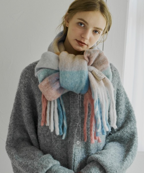 idem(イデム)の「【 4色展開 / ZOZO限定 】ボリュームチェックマフラー / check volume muffler(マフラー・レディース・ベージュ/ブルー/ピンク/その他・FREE)」の12枚目の写真