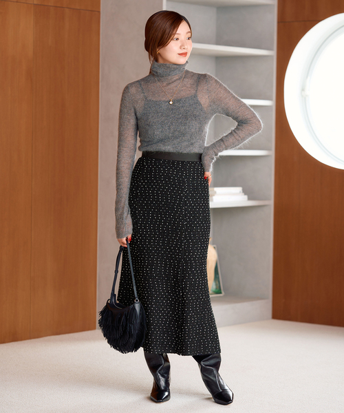 IENA（イエナ）の「ドットツイード フレアスカート（スカート）」 - WEAR