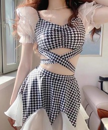 Dita | ハウンドトゥースクロスフリルビキニ(水着)